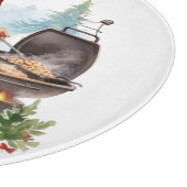 クリスマスのグリルでサンタ カッティングボード (角)