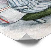 クリスマスのグリーティングボーイ掘りストッキング ポスター (角)