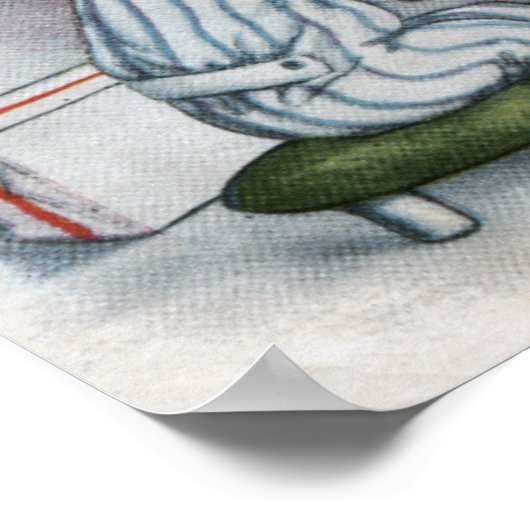 クリスマスのグリーティングボーイ掘りストッキング ポスター (角)