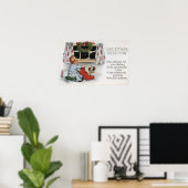 クリスマスのグリーティングボーイ掘りストッキング ポスター (ホームオフィス)