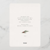 クリスマスのグリーンと実のフレーム写真 箔シーズンカード (裏面)