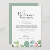 クリスマスのグリーンウェルカムレター＆スケジュール (正面/裏面)