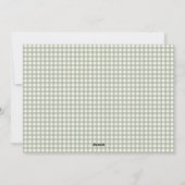 クリスマスのグリーンギンガムチェック格子状フォトカード シーズンカード (裏面)