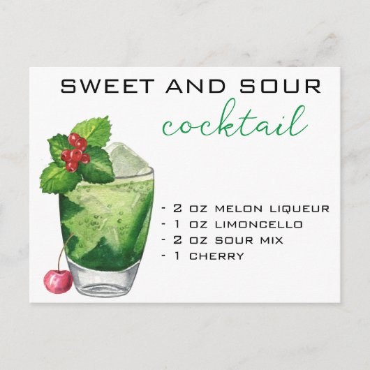 クリスマスのグリーンドリンクのレシピ ポストカード (正面)