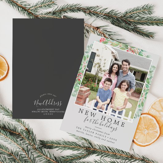 クリスマスのグリーンリーの新しい家の写真 シーズンカード