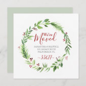 クリスマスのグリーン引越しのお知らせ シーズンカード (正面/裏面)