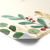 クリスマスのグリーン | カスタム クリーム カードとギフト ポスター (角)