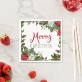 クリスマスのグリーン スタンダードカクテルナプキン (インサイチュ)