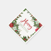 クリスマスのグリーン スタンダードカクテルナプキン (角)