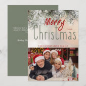 クリスマスのグリーン+ツリーの写真 シーズンカード (正面/裏面)