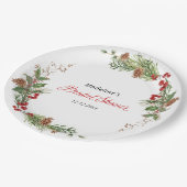 クリスマスのグリーン ブライダルシャワー ペーパープレート (アングル)