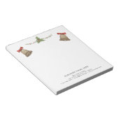 クリスマスのグリーン ベル カスタム プロフェッショナル テキスト ノートパッド (アングル)