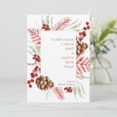 クリスマスのグリーン 季節の法人向けグリーティングカード 招待状 (スタンド正面)