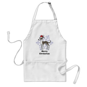 クリスマスのグレイハウンド/Whippet/イタリアン・グレーハウンド スタンダードエプロン