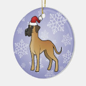 クリスマスのグレートデーン セラミックオーナメント (左)