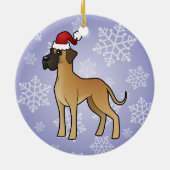 クリスマスのグレートデーン セラミックオーナメント (裏面)