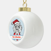 クリスマスのグレートデーン セラミックボールオーナメント (右)
