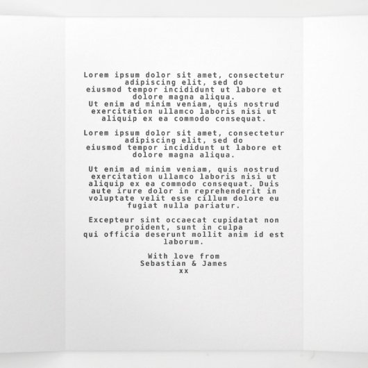 クリスマスのゲイカップル犬と木のオリジナルカード 三つ折りクリスマスカード (内部中)