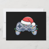 クリスマスのゲーマー コントローラー サンタの帽子 ライト シーズンカード (正面)
