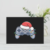 クリスマスのゲーマー コントローラー サンタの帽子 ライト シーズンカード (スタンド正面)
