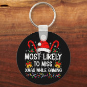 クリスマスのゲーム中恋しく思にクリスマスする可能性が最も高い キーホルダー (正面)