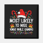 クリスマスのゲーム中恋しく思にクリスマスする可能性が最も高い マグネット (正面)