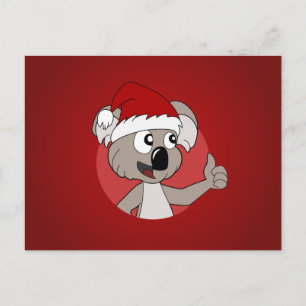 クリスマスのコアラのキャラクター シーズンポストカード