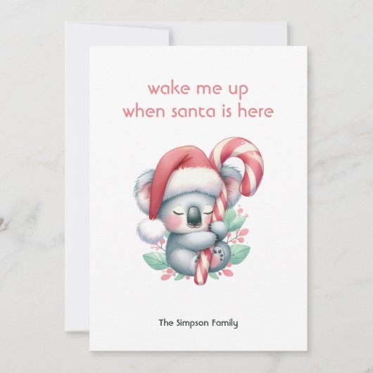 クリスマスのコアラの昼寝 シーズンカード (正面)