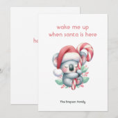 クリスマスのコアラの昼寝 シーズンカード (正面/裏面)