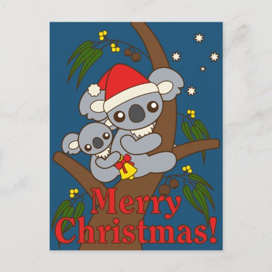 クリスマスのコアラ シーズンポストカード (正面)