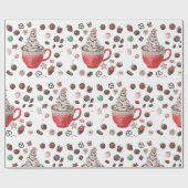 クリスマスのココアの包装紙 ラッピングペーパー (フラット)