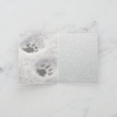 クリスマスのココアを飲む猫の足をなめる シーズンカード (内部)