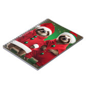 クリスマスのコスチュームに2匹の可愛いナマケモノ ノートブック (左側)