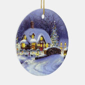 クリスマスのコテージ セラミックオーナメント (右)