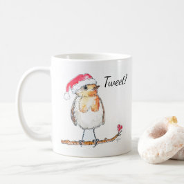 クリスマスのコマドリ コーヒーマグカップ