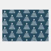 クリスマスのコラージュのキャンドルは軽い平和をカスタム行う ラッピングペーパーシート (正面3)