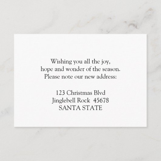 クリスマスのコラージュを移動 エンクロージャーカード (裏面)