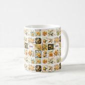 クリスマスのコラージュ金ゴールド コーヒーマグカップ (正面右)