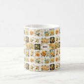 クリスマスのコラージュ金ゴールド コーヒーマグカップ (中央)
