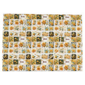 クリスマスのコラージュ金ゴールド ラージペーパーバッグ (裏面)