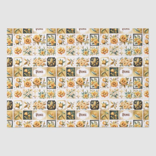 クリスマスのコラージュ金ゴールド 薄葉紙 (正面)