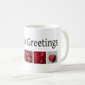 クリスマスのコラージュ(赤) コーヒーマグカップ (正面右)