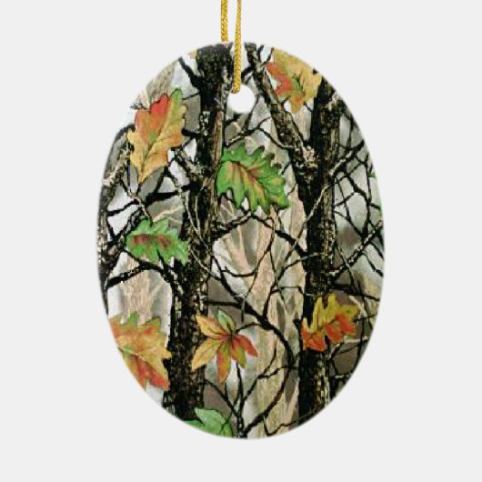 クリスマスのコレクションのシカの狩りは写真の文字を加えます セラミックオーナメント (裏面)