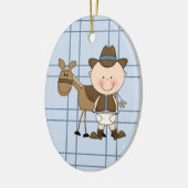 クリスマスのコレクションのベビーのカウボーイの馬 セラミックオーナメント (左)