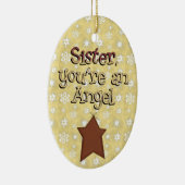 クリスマスのコレクションの姉妹の天使の星 セラミックオーナメント (右)