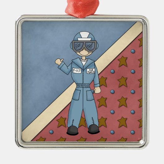 クリスマスのコレクションの空軍人のオーナメント メタルオーナメント (正面)