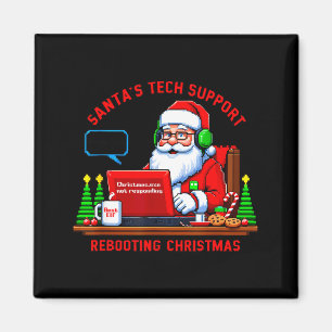 クリスマスのコンピュータミーム面白いサンタのテクニカルサポート再起動C マグネット