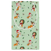 クリスマスのコーギーのギフトバッグ スモールペーパーバッグ (裏面)