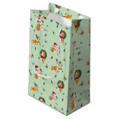 クリスマスのコーギーのギフトバッグ スモールペーパーバッグ (裏面アングル)