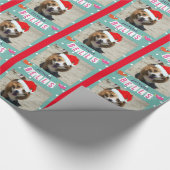 クリスマスのコーギーのサンタの包装紙 ラッピングペーパー (角)